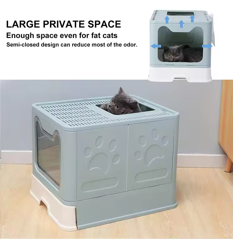 Caja de Arena para Gatos con Entrada Frontal y Cubierta de Recolección, Grande y Fácil de Limpiar — imagen 8