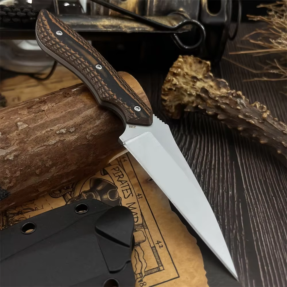 Multifunctional outdoor hiking mountaineering fixed-blade knife 8Cr13Mov blade G10 handle portable camping fishing knife — image 5