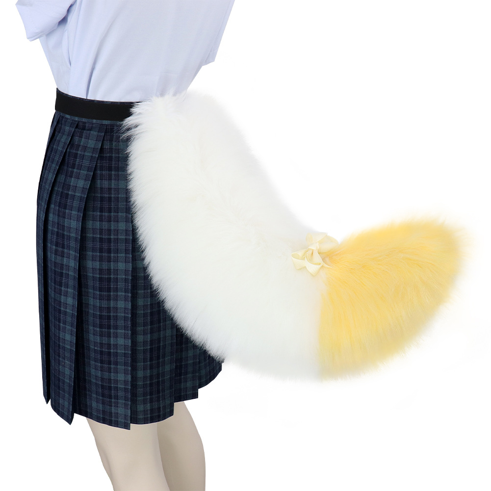Cola de Animal para Manualidades de Halloween - Pluma Suave Multicolor Realista - Cola de Perro Lolita, Zorro o Accesorio de Convención — imagen 2