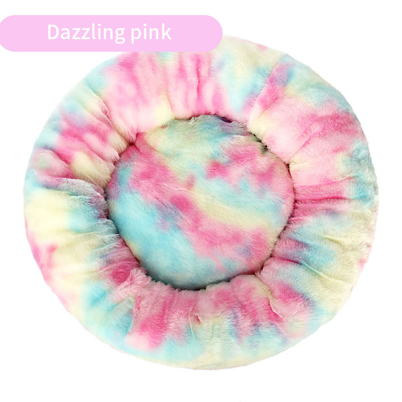 Dog Kennel Cat Kennel Plush Round Gradual Change Pet Kennel Dog Bed Winter Mat Gradual Change Pet Mattress Pet Supplies — image 9
