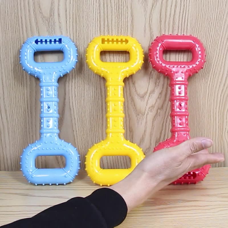 Dog Bones For Aggressive Chewers, Dog Chews Toys Long Lasting, Interactive Dog Bone Toys With Pull Band, Dog Teething Toy — image 1