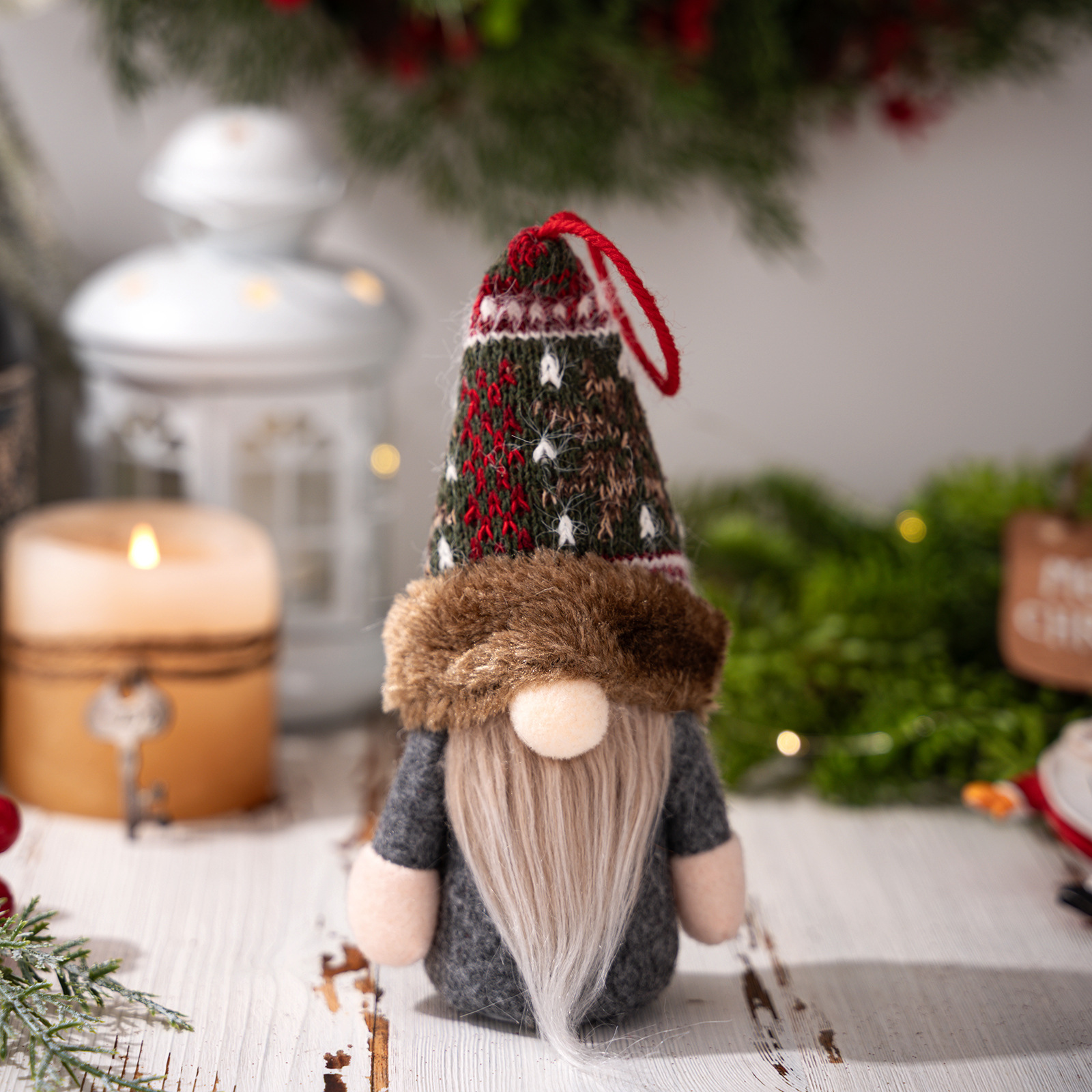 Christmas Decoration Rudolph Reindeer Ornament with Lights, Cartoon Elf LED Figure for Holiday Decor — image 7