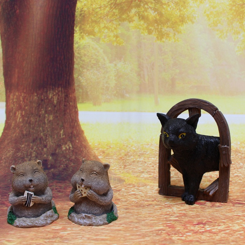 Resin Crafts Cat and Gopher Decoration Outdoor Courtyard Landscape Garden Decoration — image 5