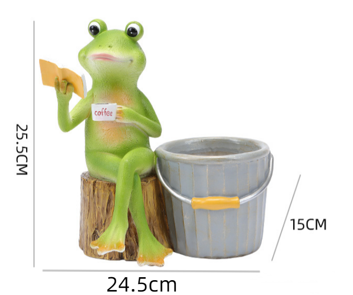 Lovely Frog Decoration Balcony Table Top Courtyard — image 2