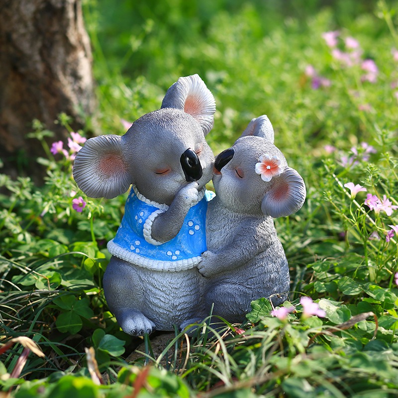 Garden Cartoon Couple Rabbit Koala Decoration Outdoor — image 3