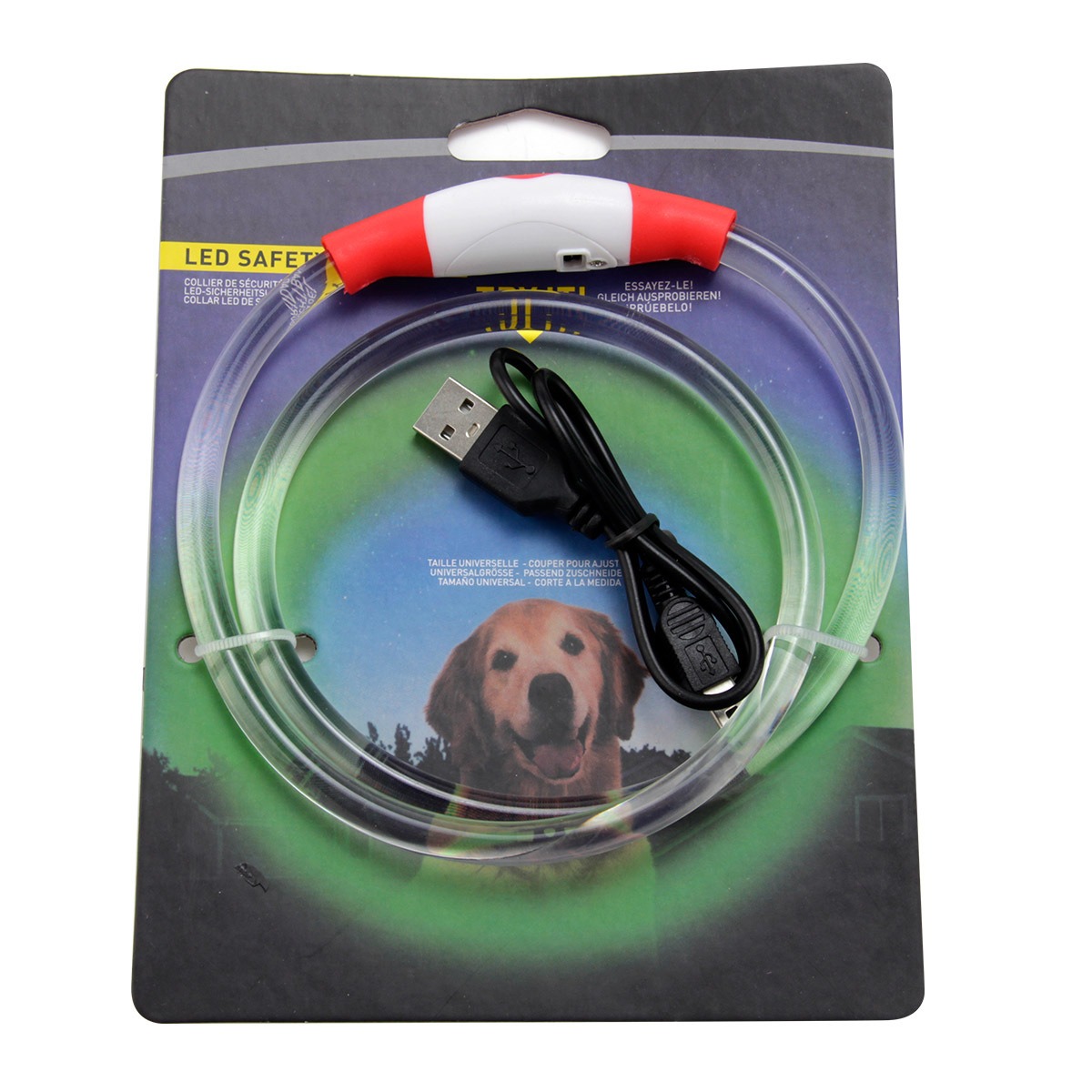 LED Light-Emitting Pet Collar White Shell Through The Overall Luminous Effect Freely Adjustable Outdoor Portable — image 5