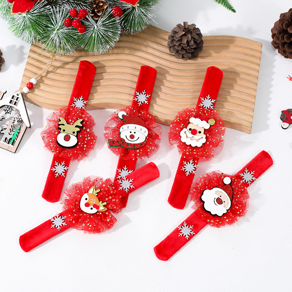 Christmas Plush Bracelet with Reindeer Cartoon Design Holiday Decoration Festive Gift — image 3