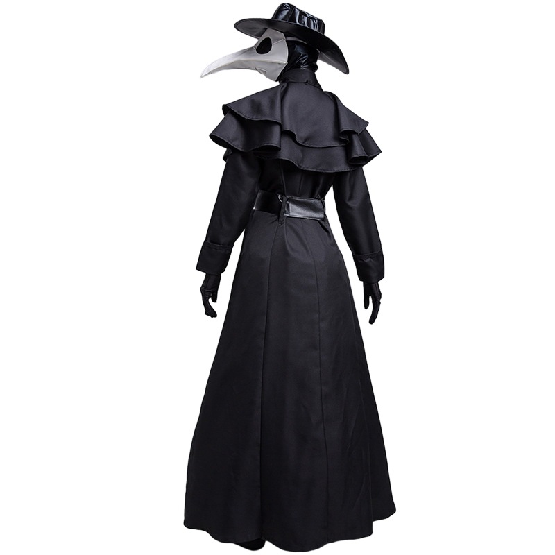 Disfraz de Doctor de la Peste Medieval de Halloween con Cara de Halcón y Boca Larga — imagen 11