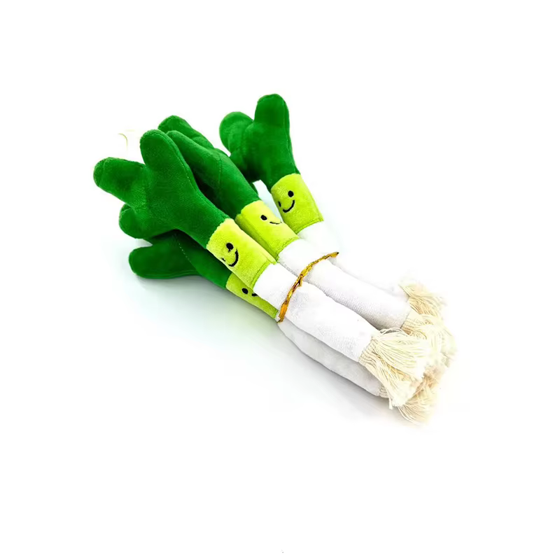 Plush Pet Chew Toys Bite Resistant Simulated Scallion Bell Sounding Teeth Cleaning Interactive Playing Supplies For Dog Cat — image 1
