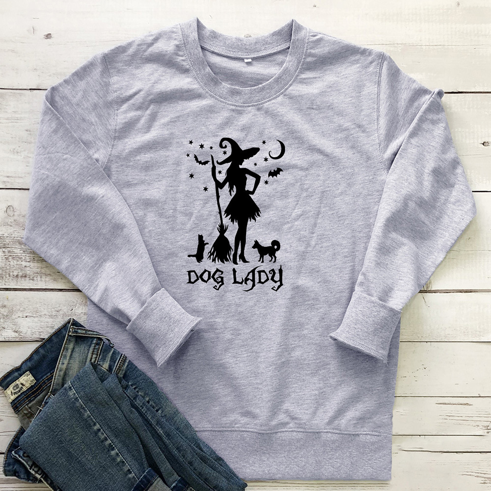 DOG LADY letter witch print hoodie — image 5