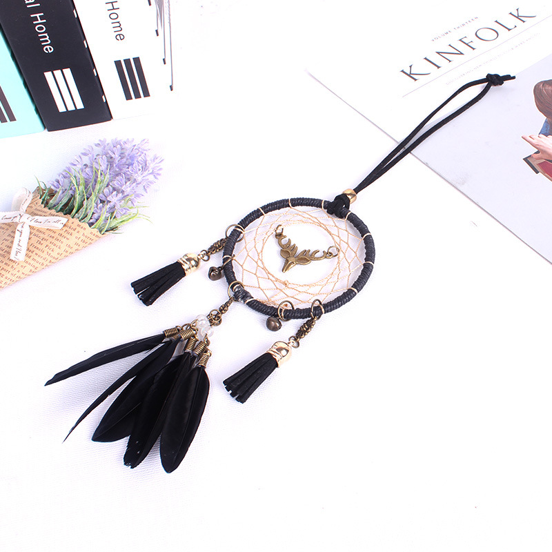 Car Pendant Deer Head Dream Catcher Car Creative Car Interior Decoration Rearview Mirror Pendant — image 6