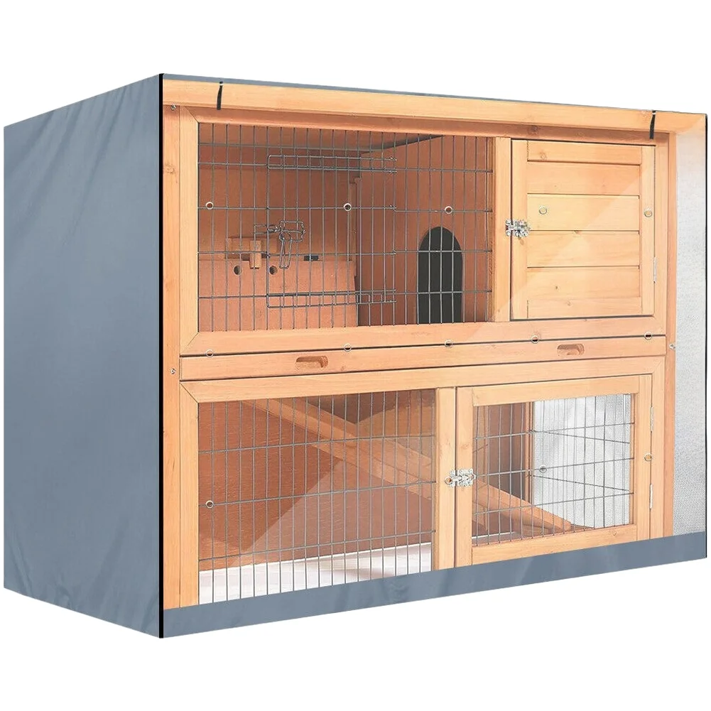 Cobertura impermeable de jaula de conejos Oxford Fabric con ventana frontal transparente, adecuada para uso durante todo el año — imagen 1