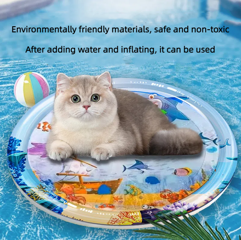 Pet water injection ice pad, summer cat and dog fun cooling water mattress, inflatable patting water pad toy — image 2