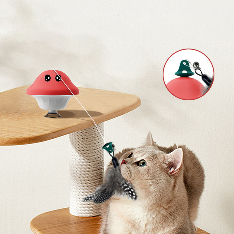 Látigo de Gato con Cepillo y Succion para Actividad de Mascotas Juguetes de Látigo Retráctil para Gatos Domesticos — imagen 4