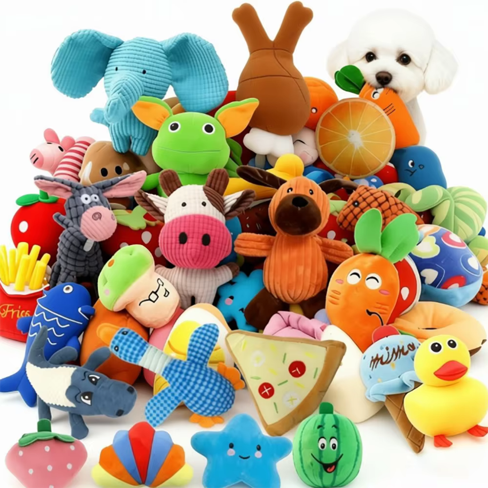 12 Pack Squeaky Dog Plush Toys Random Mixed Stuffed Chew Toys Interactive Teething Soft Pet Toy Set for Small Medium Dogs — image 3