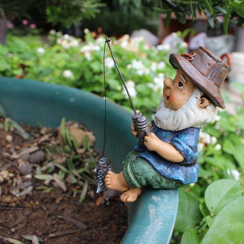 Fishing Dwarf Resin Doll Landscape Flower Pot Resin — image 4