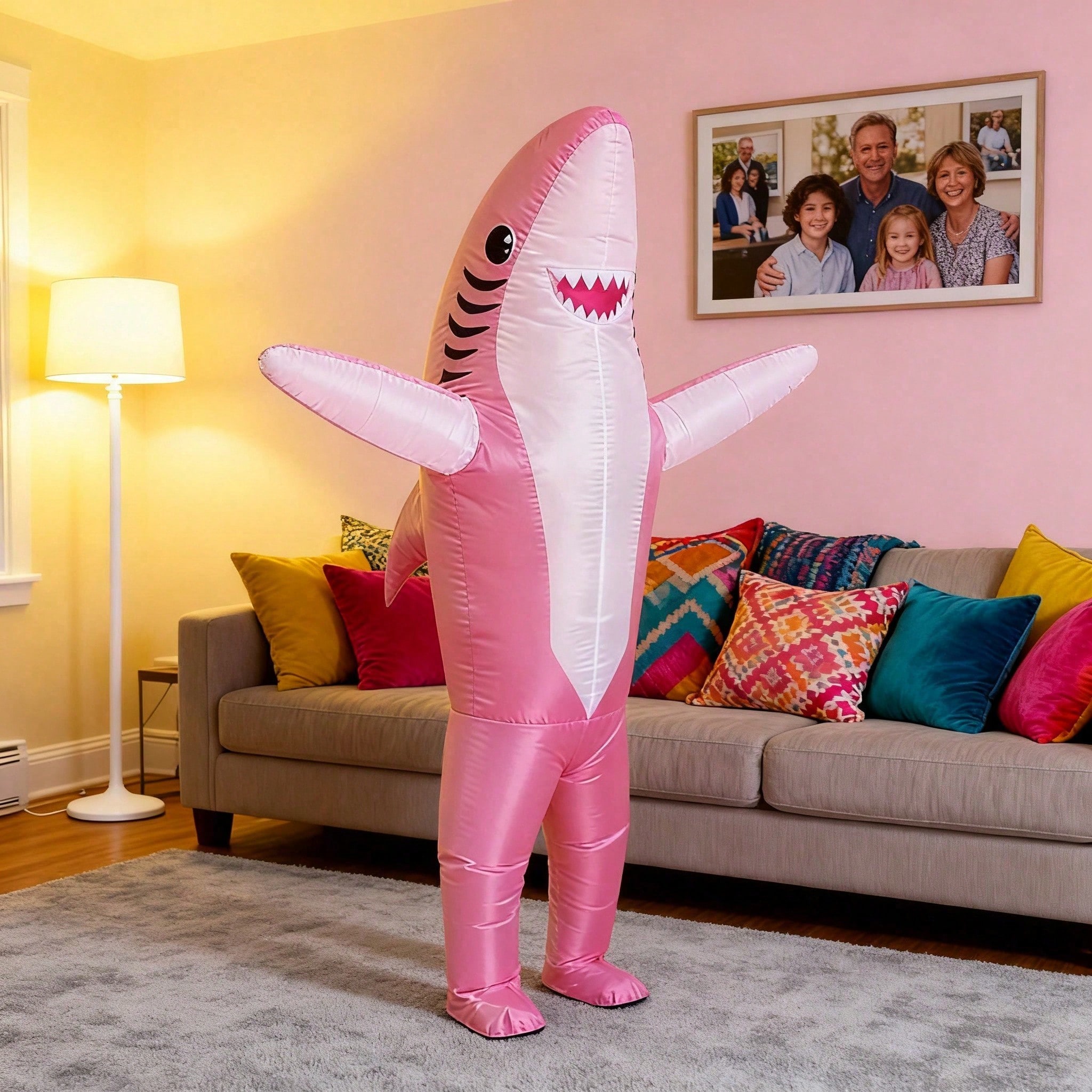 Regalo Perfecto para San Valentín, Disfraz de Tiburón Inflable, Ropa de Hilo para Fiesta de Halloween y Cumpleaños — imagen 9
