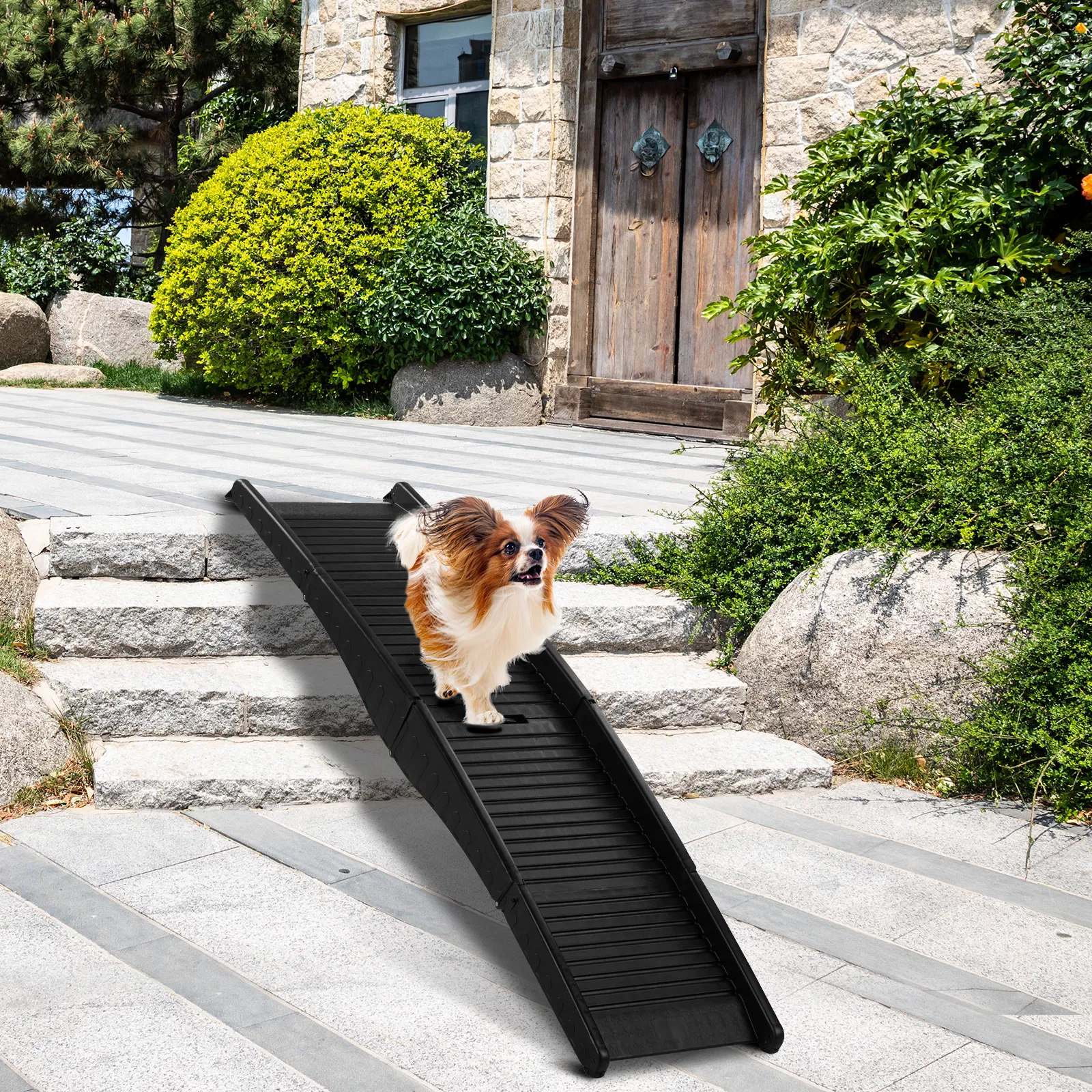 Nonslip Folding Dog Ramp, Tri-Fold Portable Lightweight Pet Ramp for Cars, Trucks and SUVs — image 1