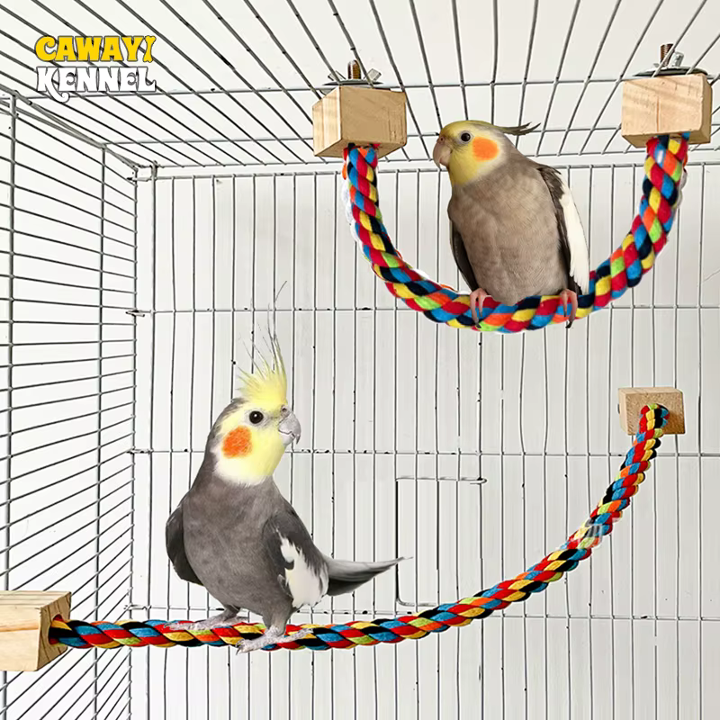 Juguetes de Mordida para Pájaros Parrotoys Juguetes de Cuerda Coloridos Resistente a Mordidas Accesorios de Climación para Pájaros Colgador Seguro para Voladores de Jaula — imagen 2