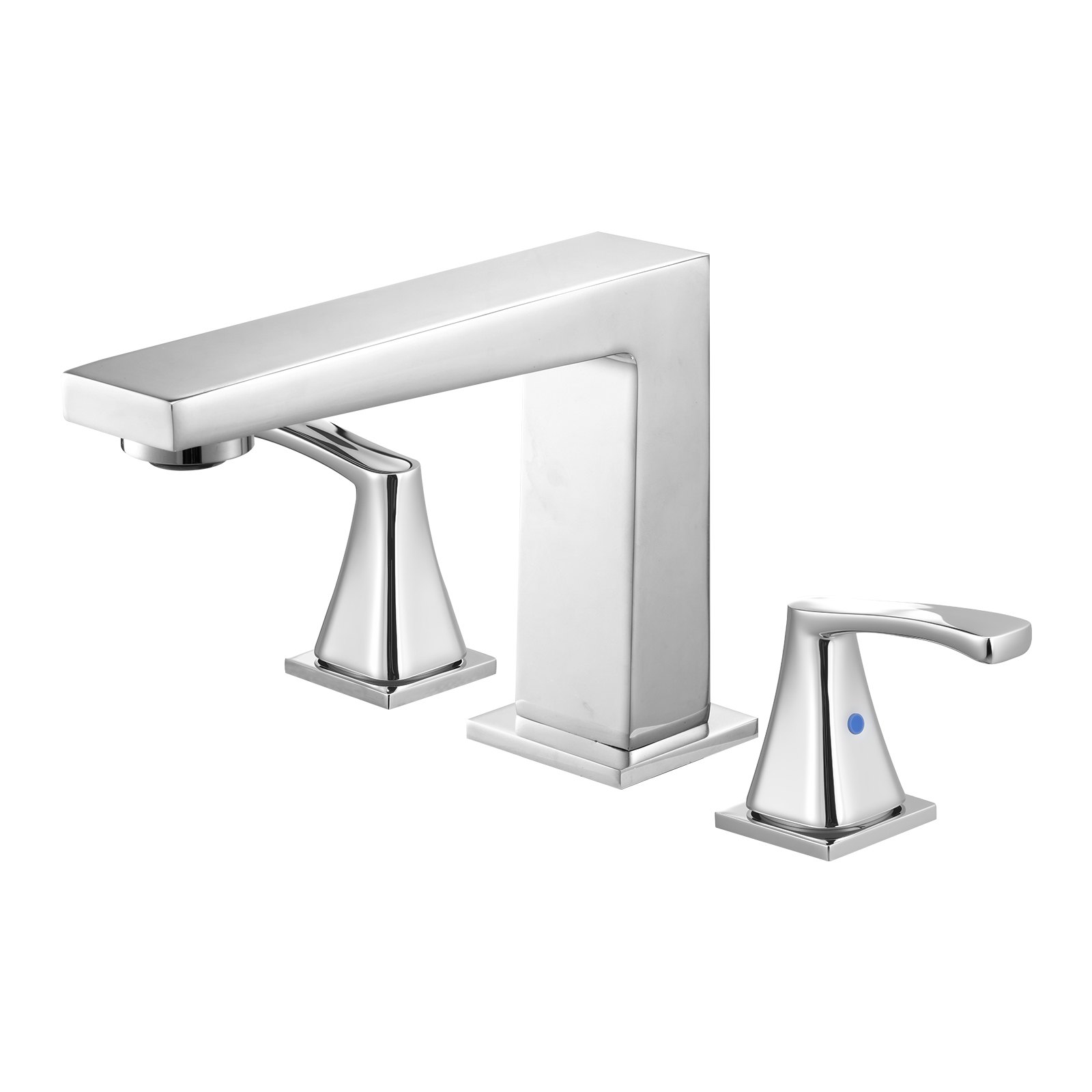 Roman Tub Faucet, 3 Hole Waterfall Bathtub Faucet, Bath Tubs Faucets Set With 2 Handles, Roman Tub Faucets Deck Mount For Pet Washing, Baby Care, Adult Bathing, Silver, Right-Angle Tub Faucet — imagen 1