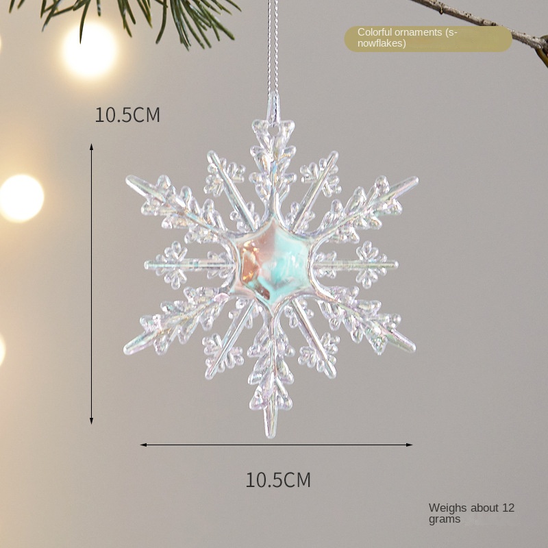 Christmas Decoration Acrylic Snowflake Deer Bell Ornament Creative Christmas Tree Window Colorful Hanging Decor — image 12