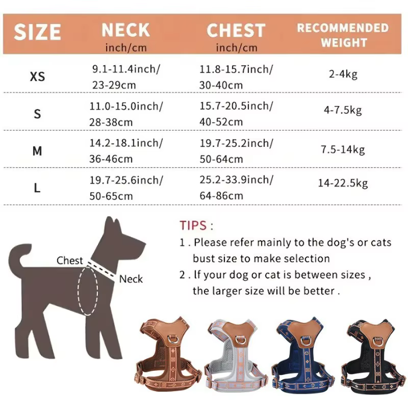 Arnés para perro con tejido resistente, anillo de aleación anti-deformación, 4 puntos ajustables, respirable y reflectante, correa para mascotas, perro pequeño — imagen 4