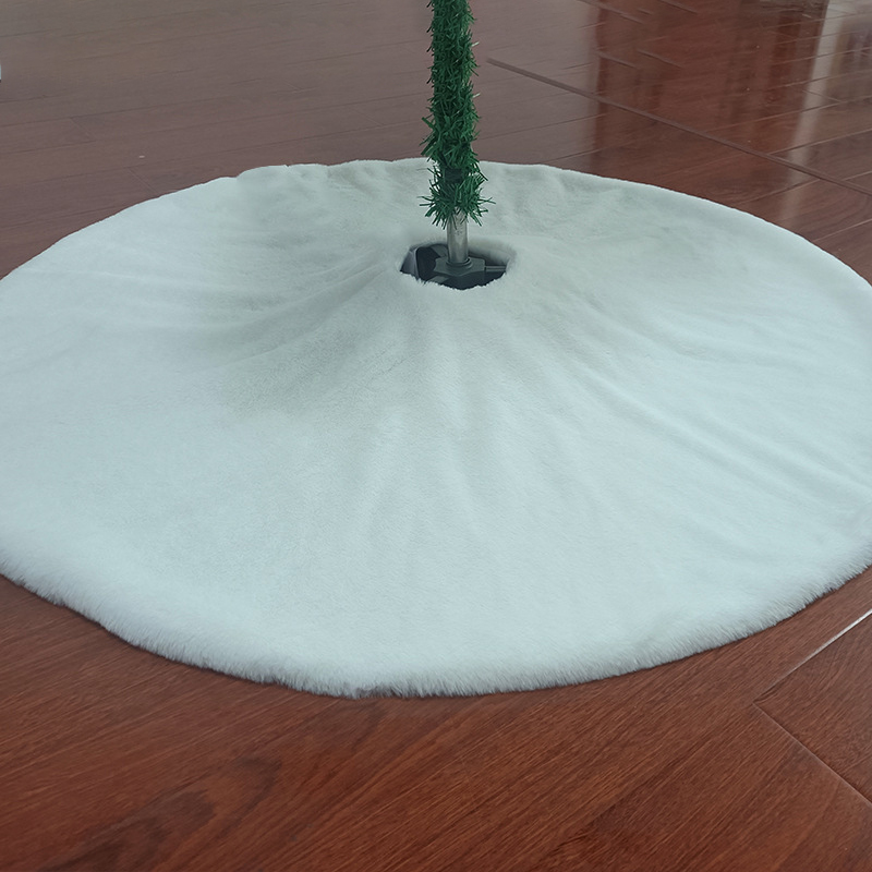 Christmas Decoration Supplies Pure White Falling Water Rabbit Fluffy Snowflake Christmas Tree Skirt Long Hair Section Tree Skirt — image 14