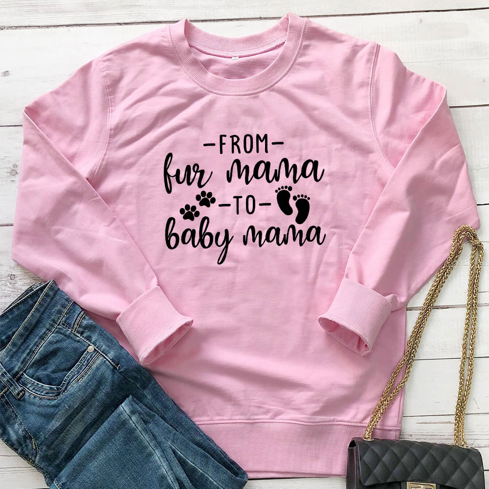 From Fur Mama to Baby Mama letter printed hoodie — image 7