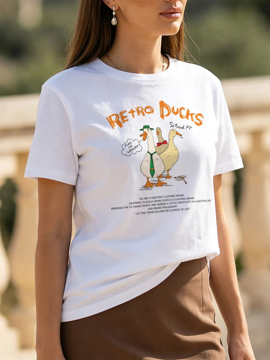 Duck print short sleeved T-shirt for women — image 7