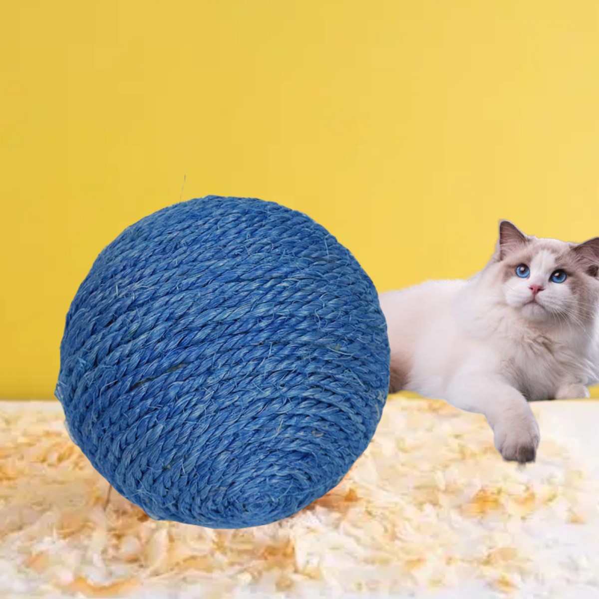 Feathered Sisal Ball Cat Toy for Self-Entertainment and Boredom Relief, Durable Cat Toy for Scratching and Biting — image 8