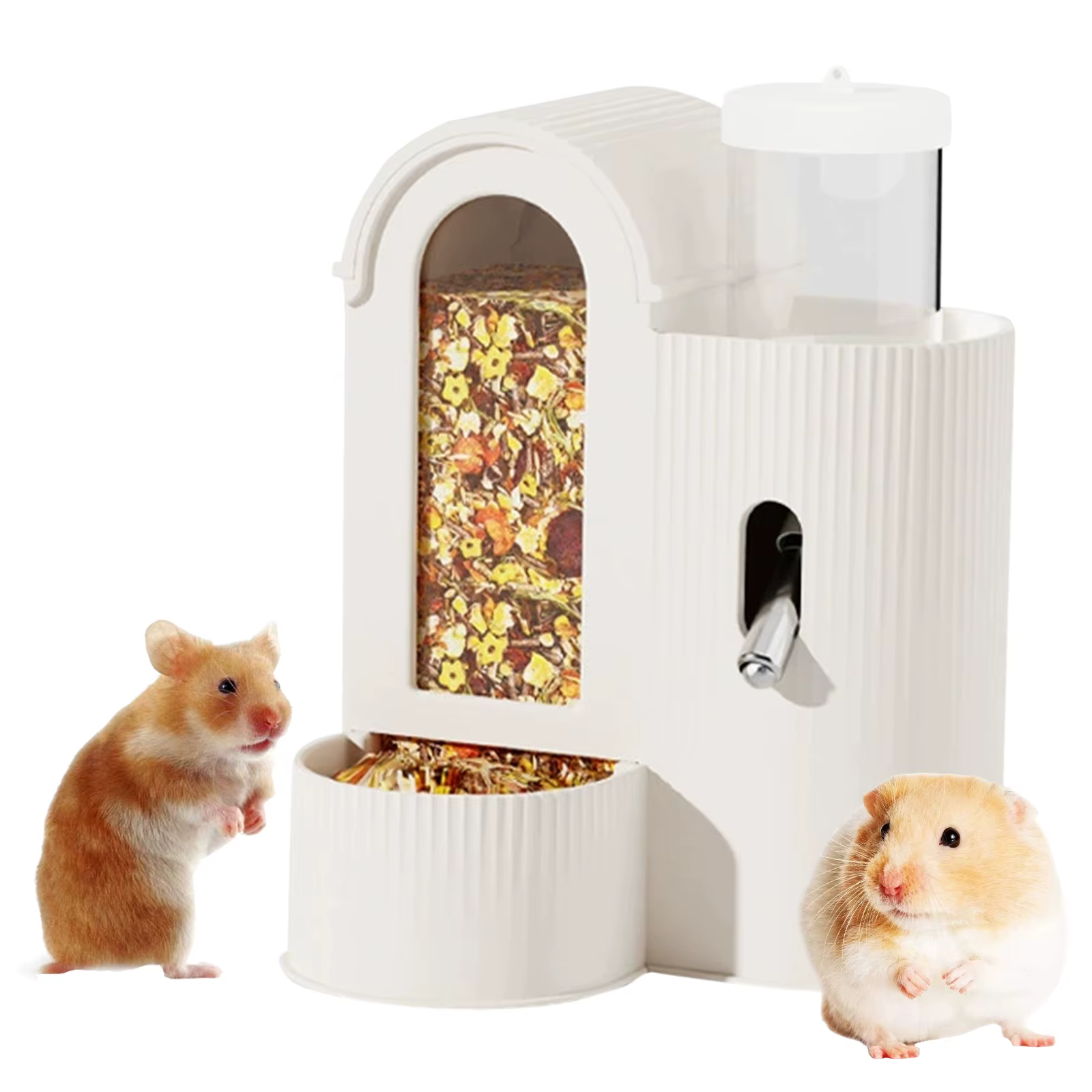 Comedero Automático 2 en 1 con Botella de Agua Alimentador y Bebedero para Hámster Comedero para Animales Pequeños Hámster, Cobaya, Rata, para Jaula y Hogar — imagen 5