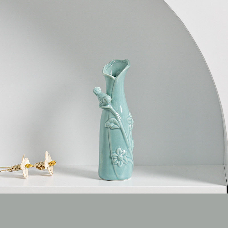 Aromatherapy Bottle Creative Home Mini Ceramic Vase Ornament Decoration Hydroponic Flower Arrangement Small Flower Butterfly — image 5