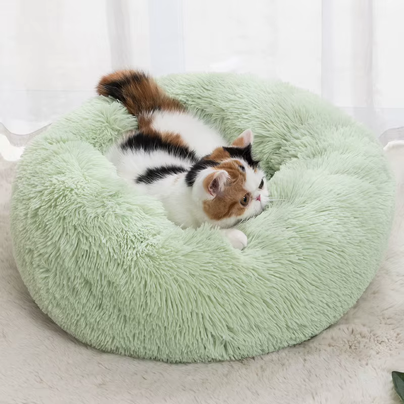 Pet Dog Bed Comfortable Donut Cuddler Round Cat Nest Dog Nest Warm Dog Mat with Soft Plush Material Pet Bed for Dogs and Cats — image 3