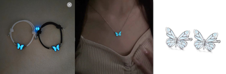 Conjunto de Collar y Pulsera Azul Fashion con Mariposa Luminosa para Mujer Regalo para Noche de Fiesta Joyas de Clavícula — imagen 10