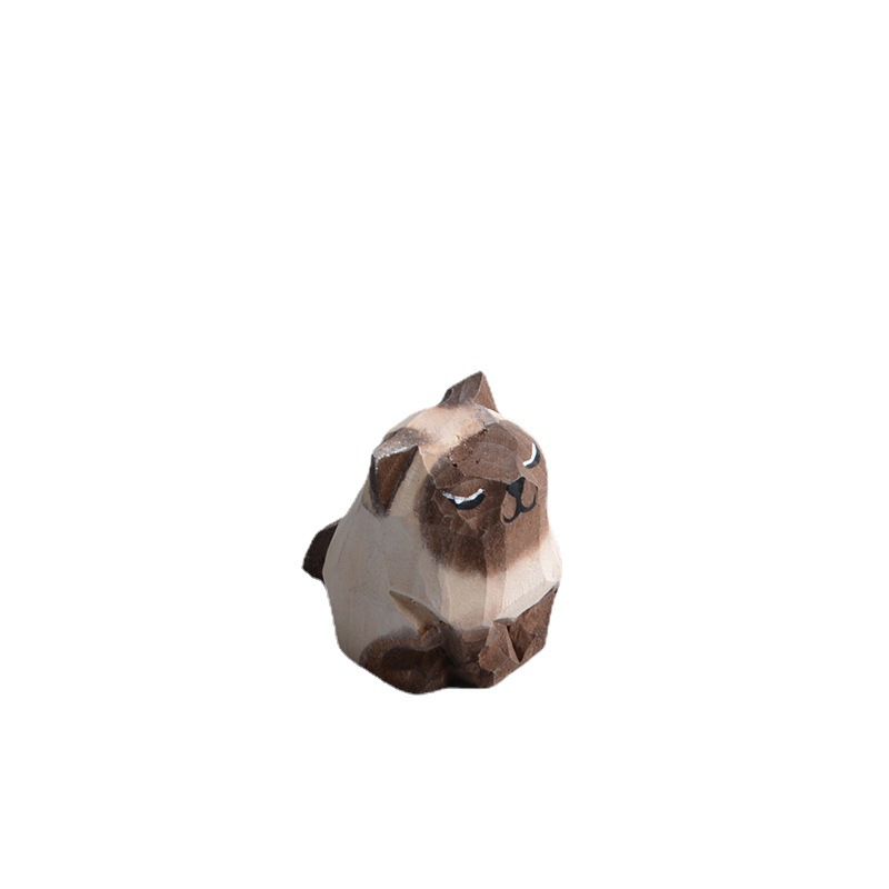 Creative Wooden Cat Trinkets Crafts Handmade Wood Carving — image 45