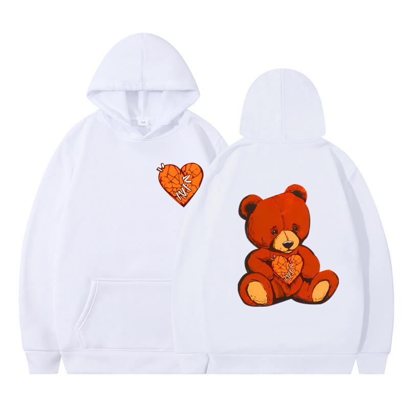 Style Teddy Print Long Sleeve Hooded Sweatshirt — image 7