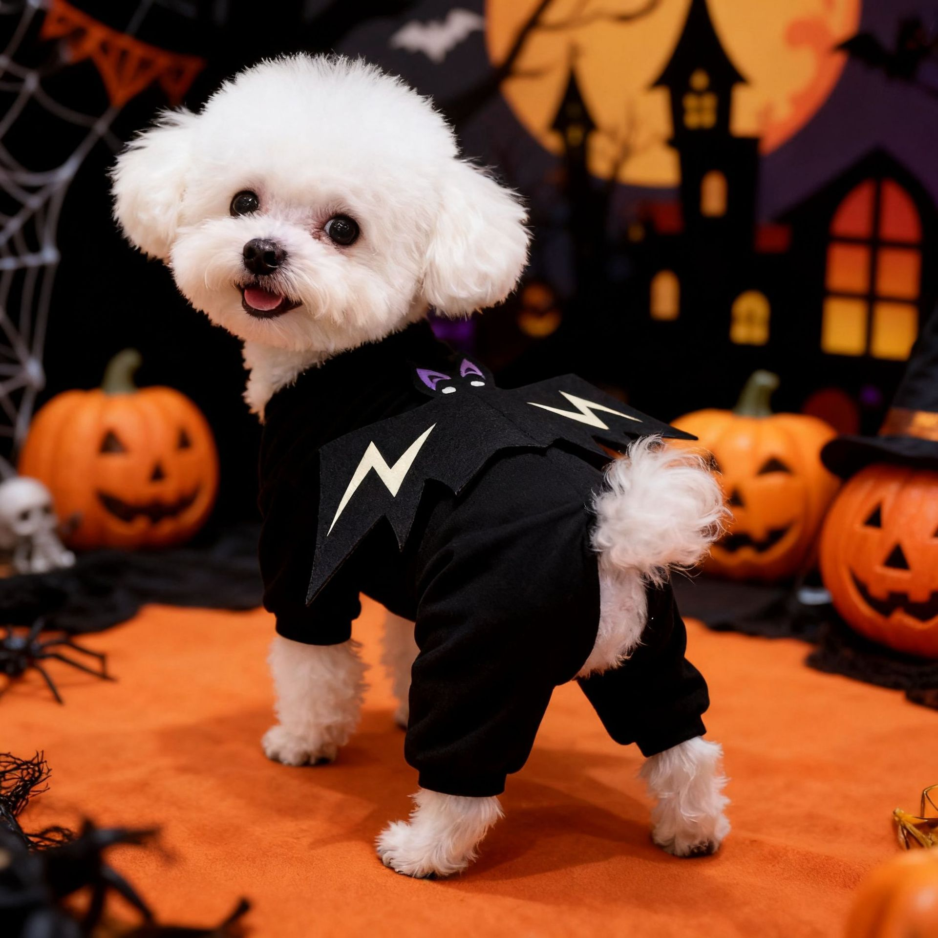 Disfraz de Murciélago 3D de Halloween para Mascotas con Iluminación en la Oscuridad Transformación Cuadrúpeda divertida — imagen 5