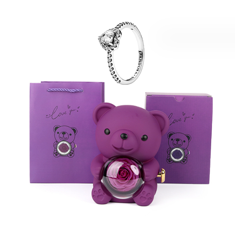 Caja de Regalo con Oso Teddy y Collar Personalizado para Mujer, Madre o Esposa — imagen 6
