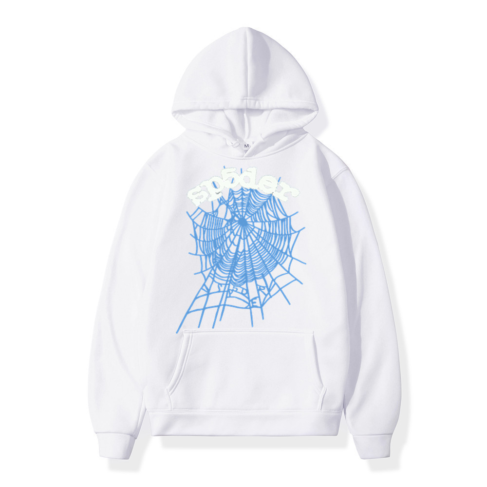 Western Hip Hop Spider Web Long Sleeve Hooded Sweatshirt Unisex — image 7