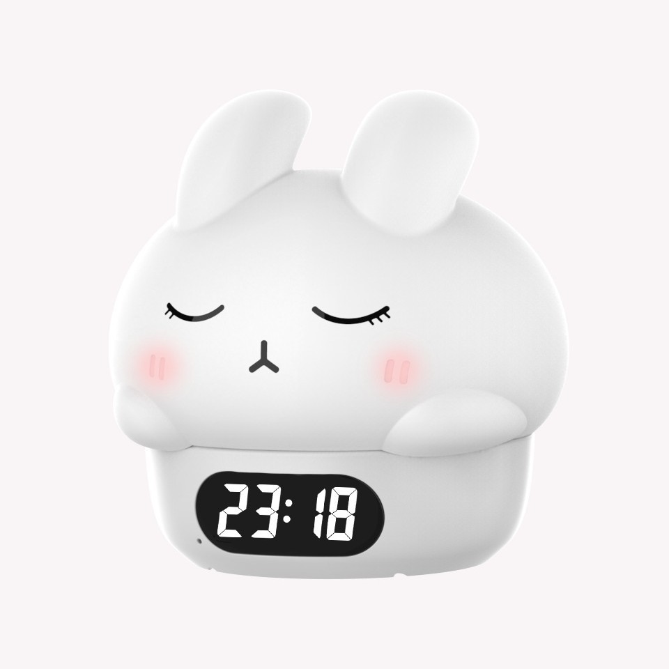 Cute Bunny Alarm Clock, Glow-in-the-Dark Ambient Clock, Silicone Desk Clock for Bedroom Nightstand, Home Night Light, Kids Alarm Clock — image 6