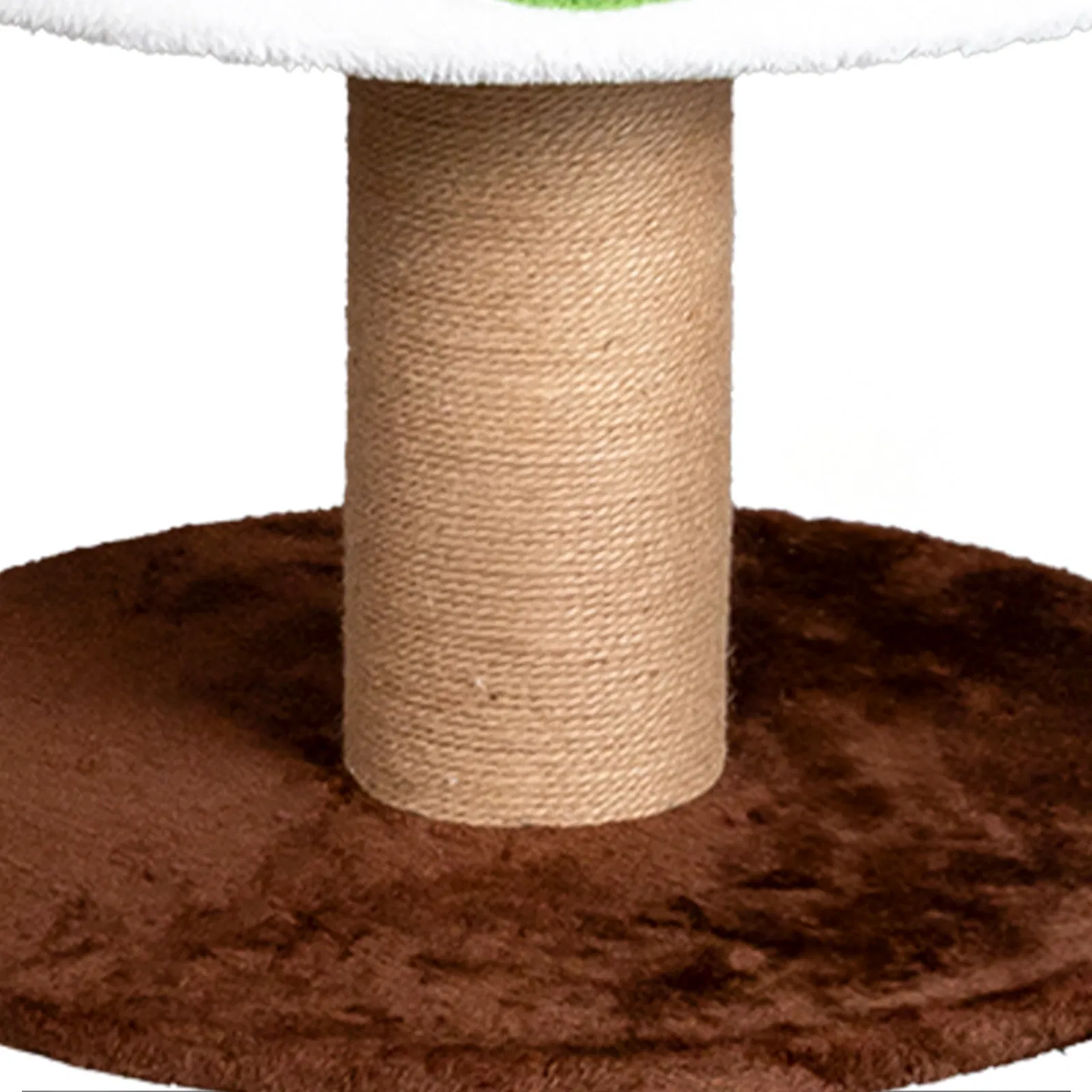 Large Tall Christmas Tree Cat Tower with 2 Cat Condos & Scratching Post, Soft Fleece Cat Tree with Teaser Toy & Sturdy Base & Built-in Openings for Indoor Cats, Green & White — image 9