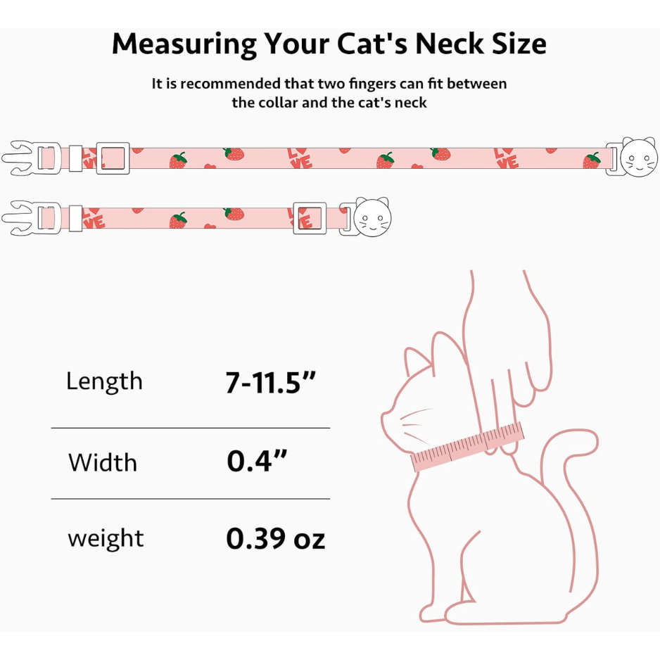 2 Pack Cotton Cat Collar Strawberrie White Heart Cute Kitten Collar — image 4