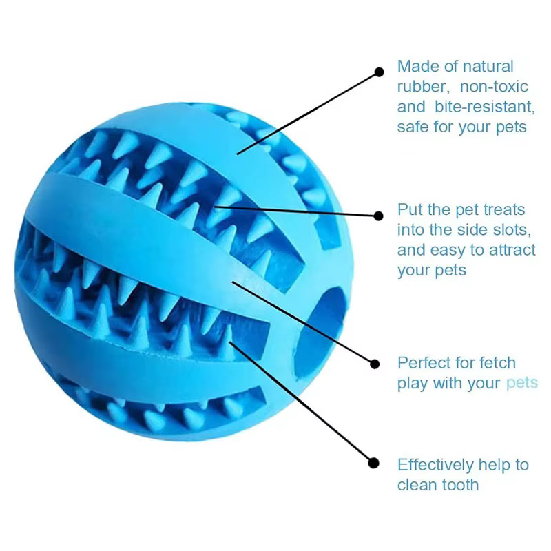 Pelota Interactiva de Goma para Perros Juguetes para Cachorros Limpiador de Dientes y Comida para Mascotas Pelotas de Goma Resistentes para Gatos y Perros — imagen 5