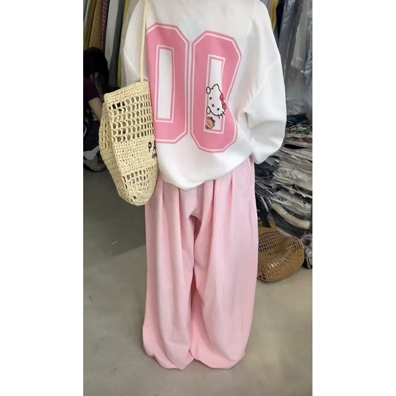 Style Loose Fit Hello Kitty Print Long Sleeve Women's T-Shirt — image 3