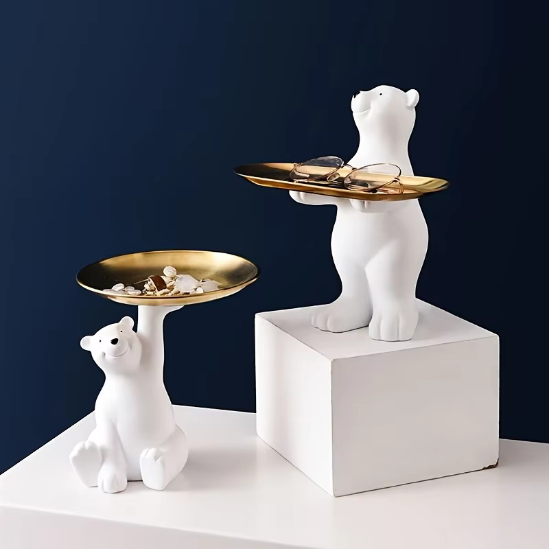 Creative Polar Bear Seated Position Tray Storage Accessories That Can Store Keys Decorations for Friends Birthday Gifts — image 5