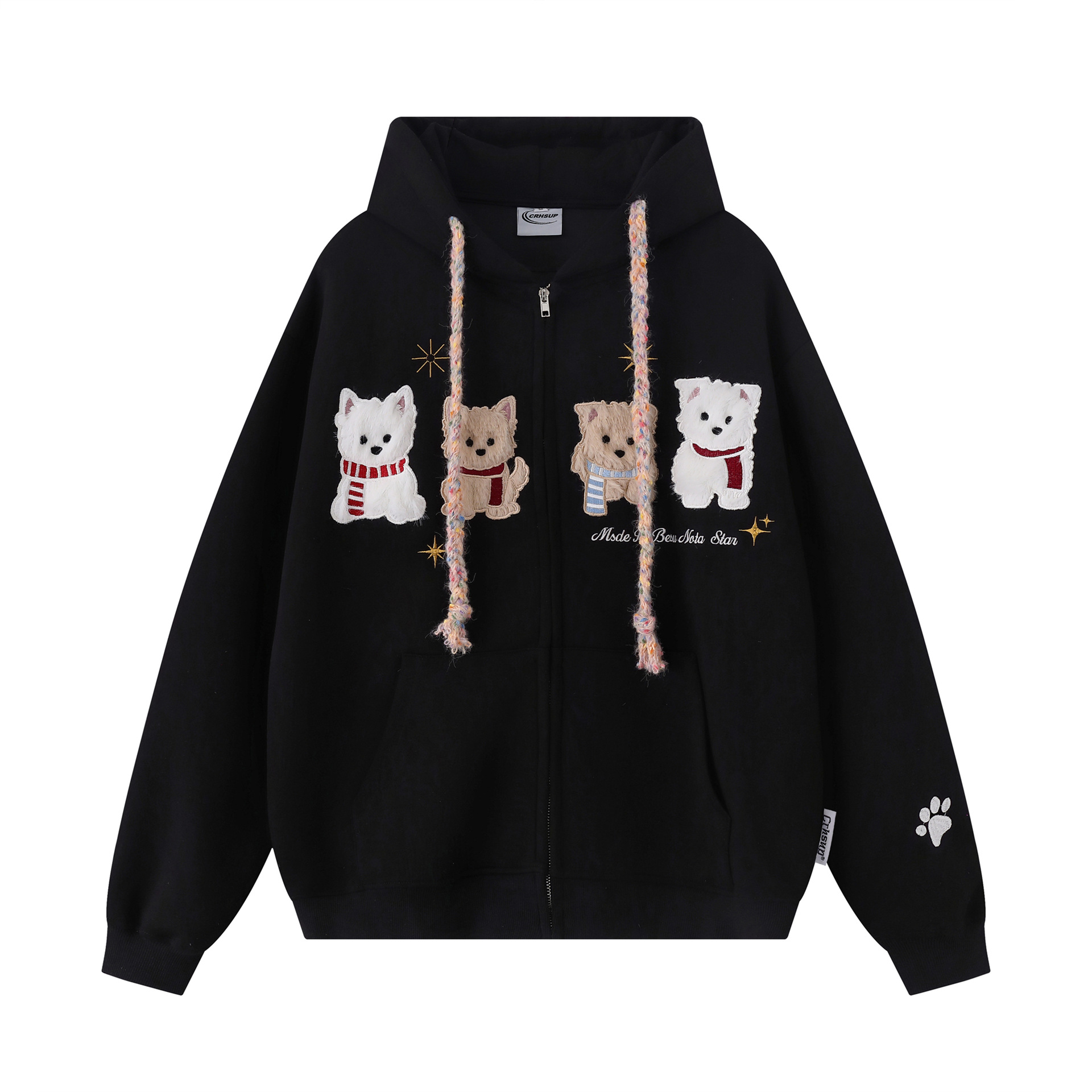 Dog patch embroidery cardigan sweatshirt — image 2