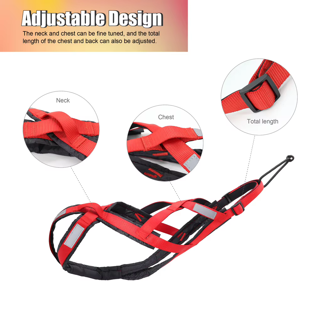 Dog Sled Harness Pet Weight Pulling Sledding Harness Mushing X Back Harness For Large Dogs Husky Canicross Skijoring Scootering — image 2