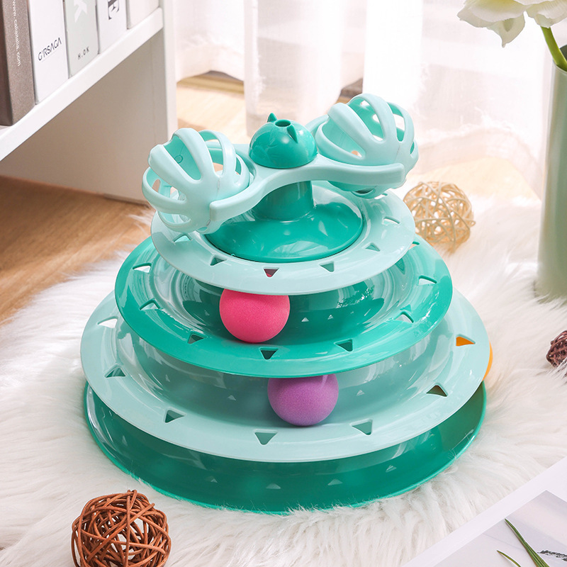 Four-layer track cat turntable cat toy cat turntable ball self-entertainment cat pet toy — image 4