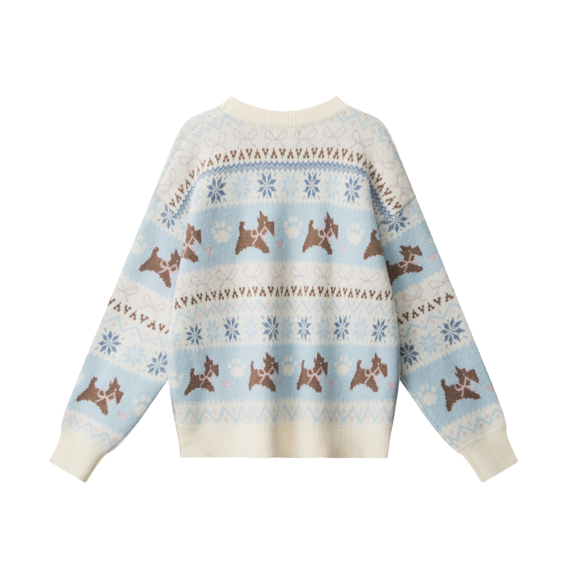 Snowflake puppy jacquard sweater — image 3