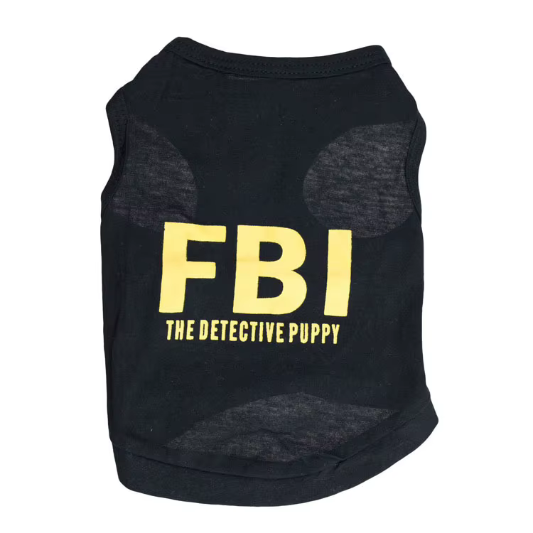 Summer Cotton Breathable Pet Dog Clothes FBI Camouflage Letter Print Small Dogs Vest T Shirt XS-L Puppy Police Vests Clothing — image 3